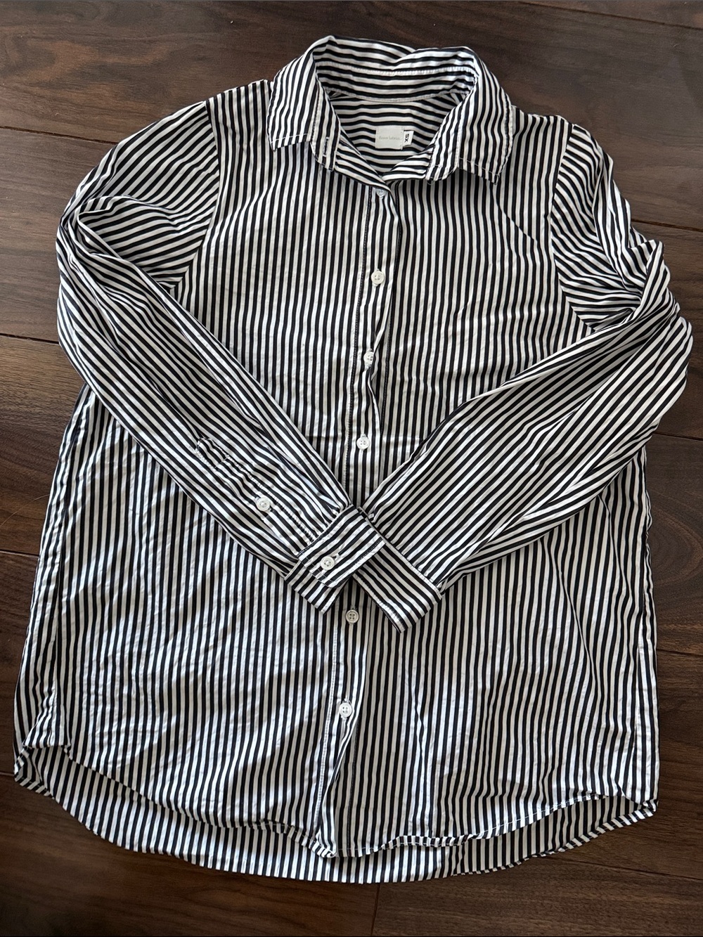 Eleanor Leftwich Black and White Stripe Button-Down Shirt